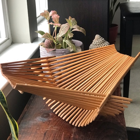 Vintage Other - Wooden Collapsable Fruit Carryall Basket